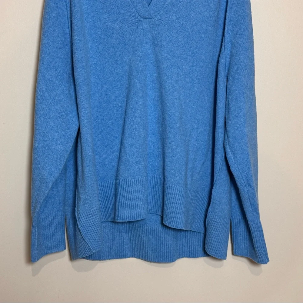Aerie Oversized Blue unREAL V-Neck Baggy Collared Polo Sweater - Large - Picture 4 of 16